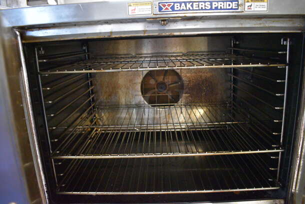 Bakers Pride GDCO11E Stainless Steel Commercial Electric Powered Full Size Convection Oven w/ View Through Doors, Metal Oven Racks and Thermostatic Controls on Metal Legs. 240 Volts, 1/3 Phase. 38x38x56 - Image 5 of 8