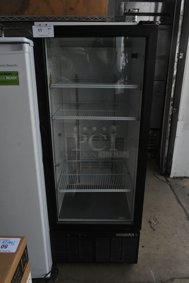 Habco SE12HC Metal Commercial Single Door Reach In Cooler Merchandiser w/ Poly Coated Racks. 115 Volts, 1 Phase. Tested and Working!