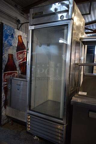 True T-23G Stainless Steel Commercial Single Door Reach In Cooler Merchandiser. 115 Volts, 1 Phase. Tested and Working!