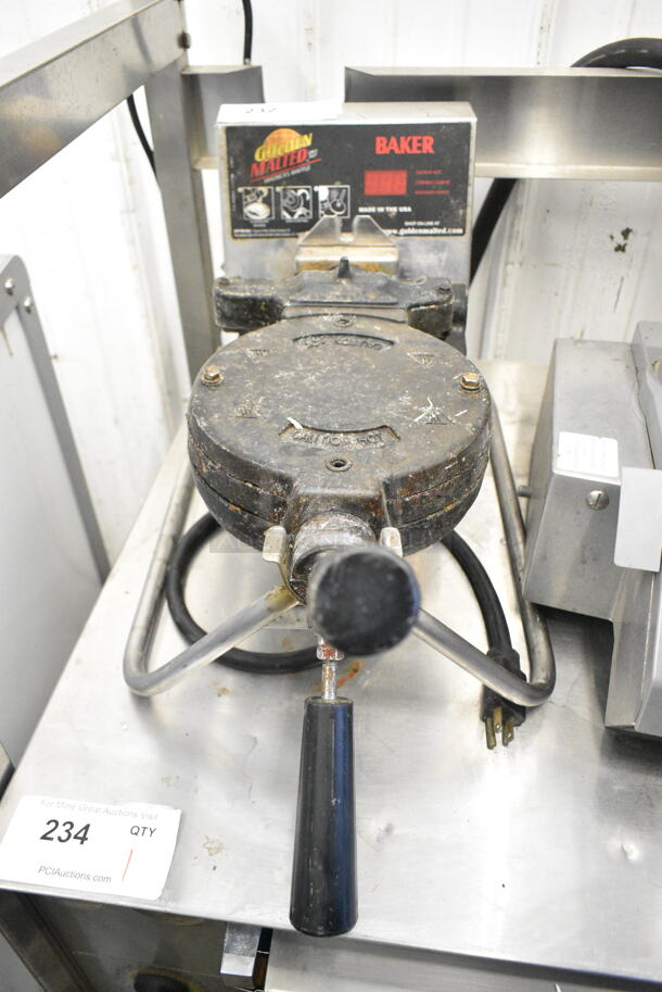 Metal Commercial Countertop Waffle Maker. Tested and Working! - Image 1 of 6