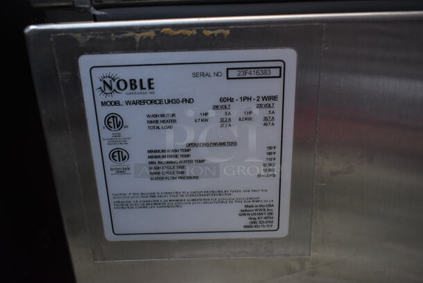 BRAND NEW SCRATCH AND DENT! 2023 Noble Wareforce UH30-FND HI Temp High Temperature Undercounter Dishwasher. 208/230 Volts, 1 Phase. - Image 8 of 8