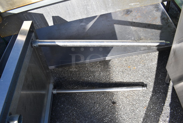 Stainless Steel Table w/ Back Splash. Missing 2 Legs. 24x34x40 - Image 3 of 4
