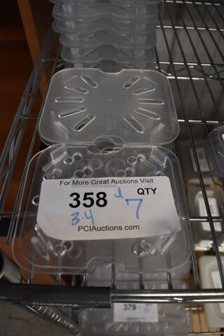 ALL ONE MONEY! Lot of 7 Clear Poly 1/6 Size Drop In Bin Straining Inserts!