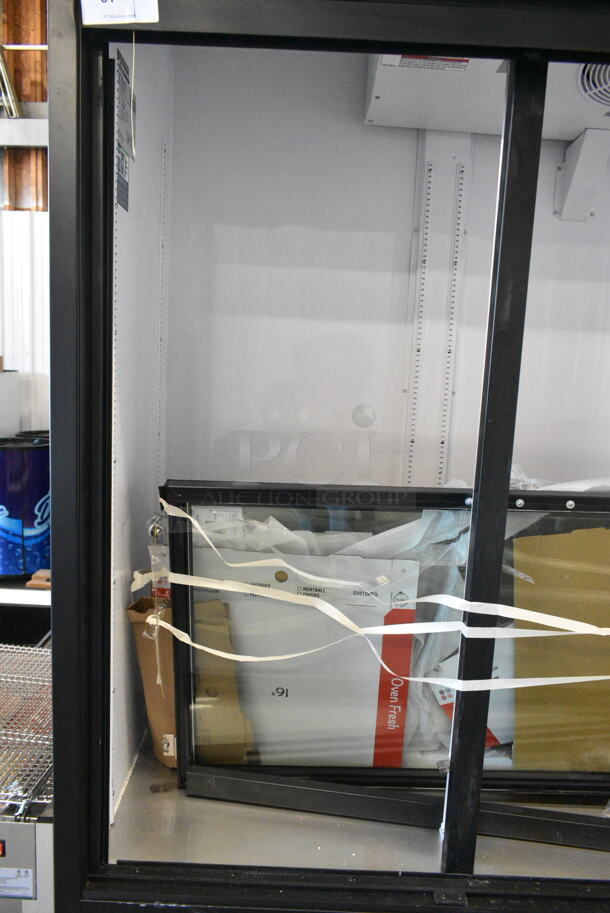 BRAND NEW SCRATCH AND DENT! 2024 True GDM-69-HC-LD 78 1/8" Black Refrigerated Sliding Glass Door Merchandiser with LED Lighting. 115 Volts, 1 Phase. Tested and Working! - Image 3 of 7