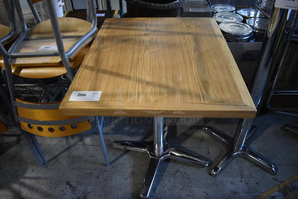 Wood Pattern Dining Table on Metal Table Base. 24x30x29.5