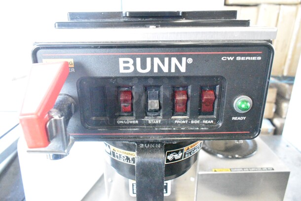 Bunn CWTF15 Stainless Steel Commercial Countertop 3 Burner Coffee Machine w/ Poly Brew Basket. 120 Volts, 1 Phase.  - Image 6 of 8