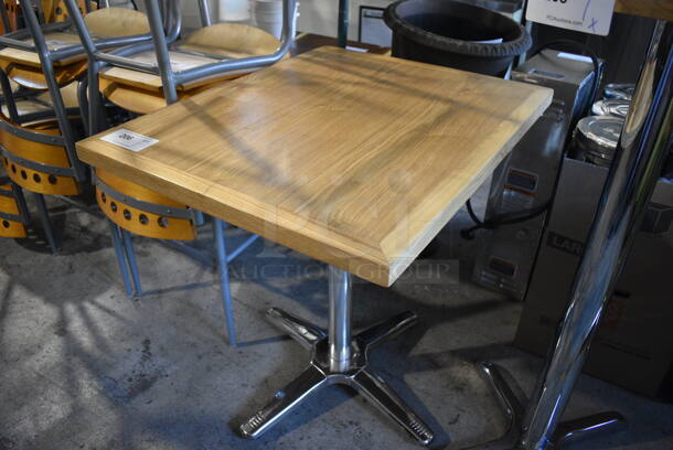 Wood Pattern Dining Table on Metal Table Base. 24x30x29.5 - Image 2 of 3