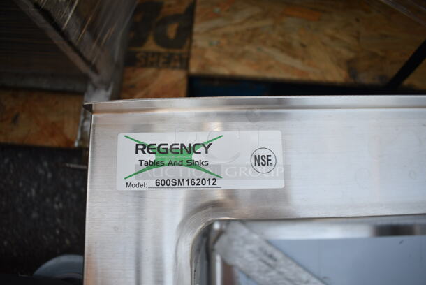 BRAND NEW SCRATCH AND DENT! Regency 600SM162012 25" 16-Gauge Stainless Steel One Compartment Floor Mop Sink - 20" x 16" x 12" Bowl - Image 4 of 4