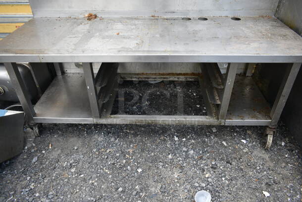 Stainless Steel Equipment Stand w/ Back Splash and Under Shelf on Commercial Casters.  - Image 4 of 4