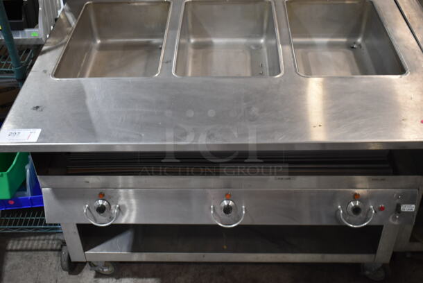 2014 Duke DPAH-HF M Stainless Steel Commercial Electric Powered 3 Bay Steam Table. 208 Volts, 1 Phase. 
