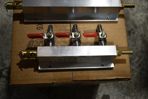 BRAND NEW SCRATCH AND DENT! Lot of Beverage-Air 402-191A 4-Way Draft Manifold with 1 Inlet and Beverage-Air 402-189A 3-Way Draft Manifold with 1 Inlet - Image 5 of 6