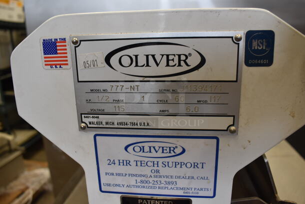 Oliver 777-NT Metal Commercial Floor Style Bread Loaf Slicer. 115 Volts, 1 Phase. 25x24x47. Tested and Working! - Image 4 of 6