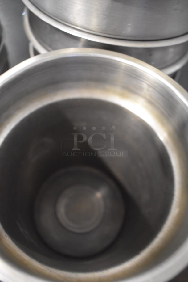 ALL ONE MONEY! Lot of 12 Stainless Steel Cylindrical Bins. 7.5x7.5x8, 9.5x9.5x9 - Image 5 of 8