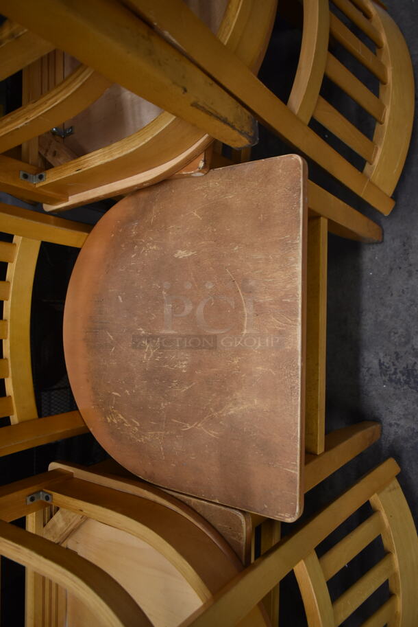 20 Wood Pattern Dining Height Chairs w/ Vertical Back Rest Bars. 20 Times Your Bid! - Image 3 of 4