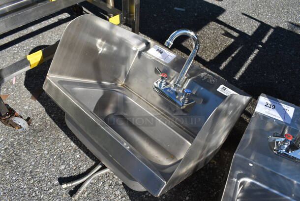 Stainless Steel Commercial Single Bay Sink w/ Faucet, Handles and Side Splash Guards. 17x16x20 - Image 2 of 5