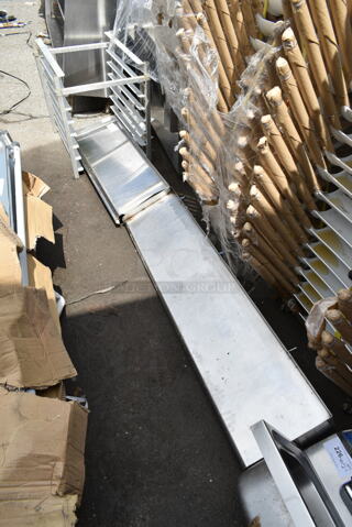 3 Metal Items; Pan Rack and 2 Wall Mount Shelves. 54.5x12x8, 35.5x11.5x8, 18x26x24. 3 Times Your Bid!