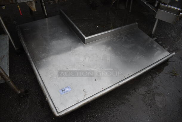 Stainless Steel Commercial L Shaped Table. No Legs. 61x54x10 - Image 1 of 4