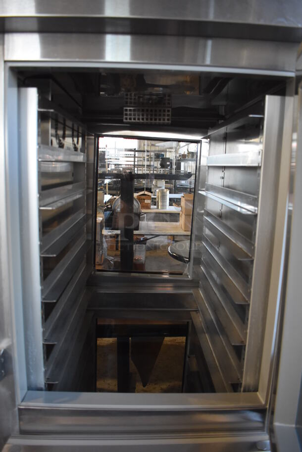 2014 True STG1HPT-2HG-2HG Stainless Steel Commercial 2 Half Size Door Reach In Pass Through Cooler Merchandiser on Commercial Casters. 250 Volts, 1 Phase. 27.5x36.5x84 - Image 4 of 6