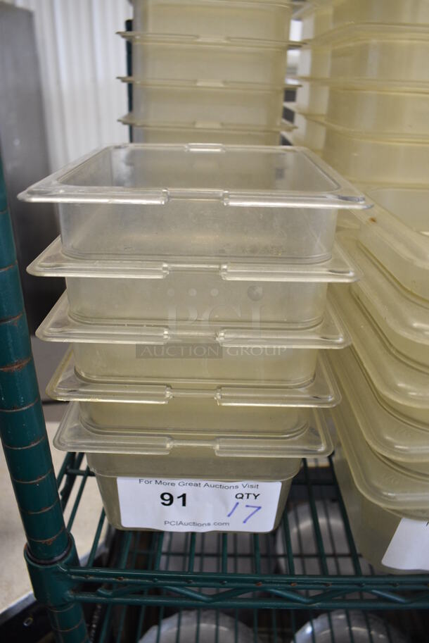 ALL ONE MONEY! Lot of 17 Clear Poly 1/9 Size Drop In Bins! 1/6x4 - Image 1 of 3