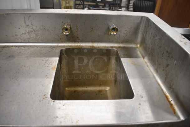 Stainless Steel Commercial Table w/ Sink Bay, Under Shelf and Back/Side Splash Guards. 65x18.5x43 - Image 4 of 5