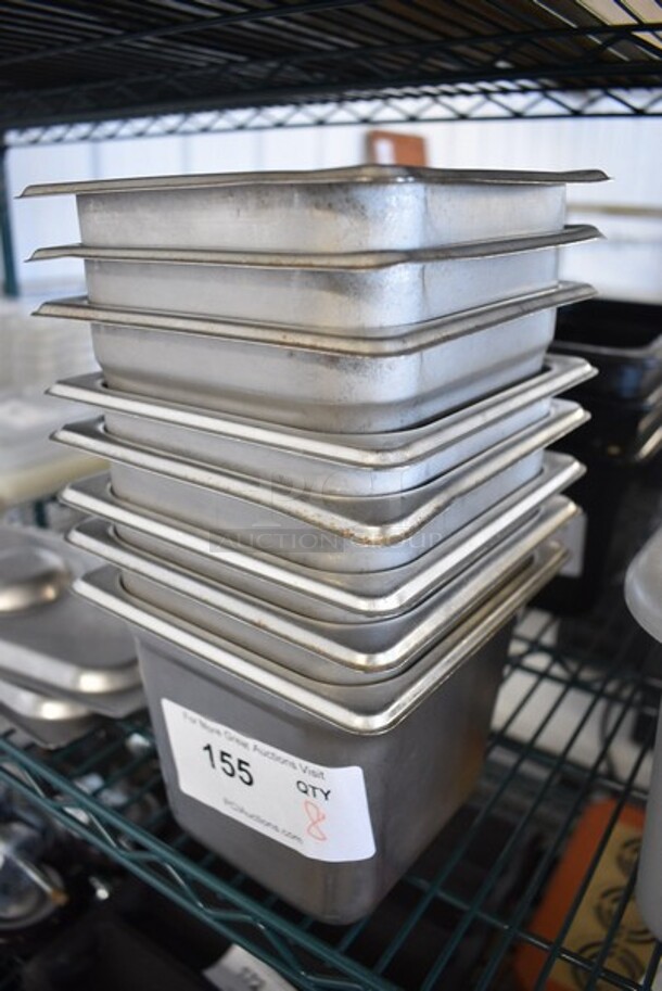 8 Stainless Steel 1/6 Size Drop In Bins. 1/6x6. 8 Times Your Bid! - Image 2 of 3