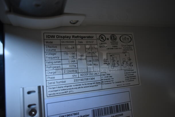 IDW G4-H0234B Metal Commercial Single Door Mini Cooler Merchandiser w/ Poly Coated Racks. 115 Volts, 1 Phase. Tested and Working! - Image 4 of 4
