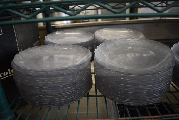 ALL ONE MONEY! Lot of 56 Clear Poly Salad Plates! 7.75x7.75x1 - Image 2 of 2