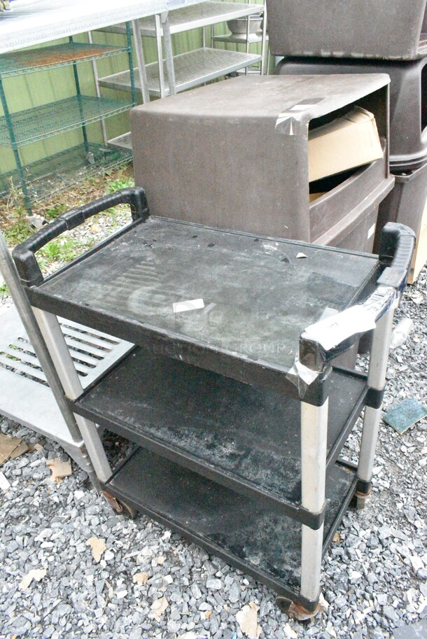 Black Poly 3 Tier Cart on Commercial Casters. - Image 1 of 5