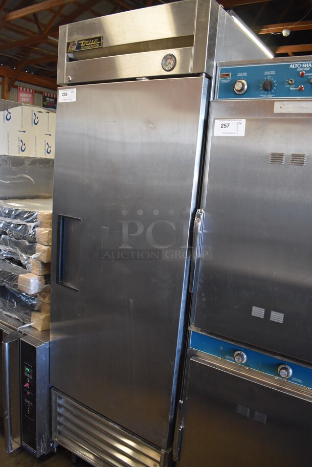 True T-23 Stainless Steel Commercial Single Door Reach In Cooler on Commercial Casters. 115 Volts, 1 Phase. 27x30x83. Tested and Powers On But Does Not Get Cold - Image 1 of 5