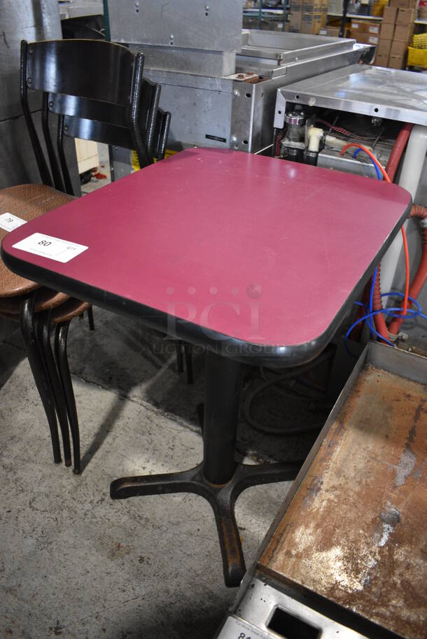 Purple Dining Table on Black Metal Table Base. 20x24x30 - Image 2 of 3