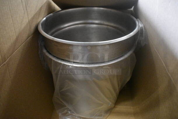 2 BRAND NEW IN BOX! Vollrath Stainless Steel Cylindrical Drop In Bins. 9.5x9.5x8. 2 Times Your Bid!