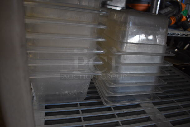 ALL ONE MONEY! Lot of 13 Clear Poly 1/6 Size Drop In Bins. 1/6x4 - Image 2 of 2