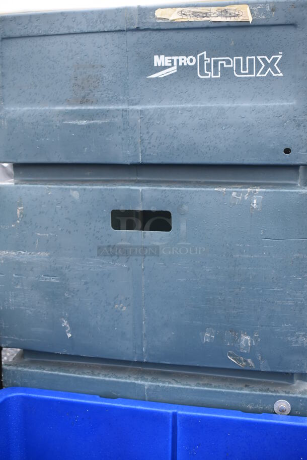 Green and White Poly Cabinet Cart on Casters. Missing Door. 48x29x68 - Image 5 of 6