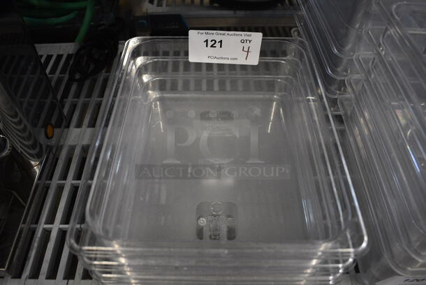 ALL ONE MONEY! Lot of 4 Winco Clear Poly 1/2 Size Drop In Bins. 1/2x4 - Image 3 of 3