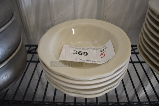 5 White Ceramic Bowls. 6.5x6.5x1.5. 5 Times Your Bid! - Image 1 of 3