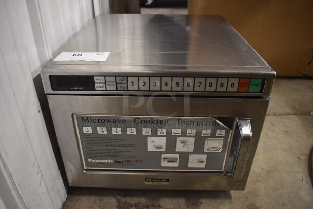 Panasonic NE-1757R Commercial Stainless Steel Electric Countertop Microwave Oven. - Image 1 of 5