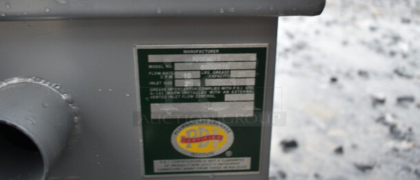 BRAND NEW SCRATCH AND DENT! Regency 600GT10 20 lb. 10 GPM Grease Trap with 2" Non-Threaded Connections - Image 6 of 6