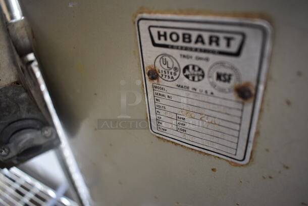 Hobart M 802 Metal Commercial Floor Style 80 Quart Planetary Dough Mixer w/ Stainless Steel Mixing Bowl and Dough Hook Attachment. 200 Volts, 3 Phase. 32x40x65 - Image 7 of 10