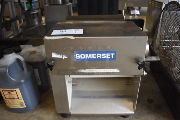Somerset Model CDR-100P Stainless Steel Commercial Countertop Dough Sheeter. 115 Volts, 1 Phase. 13x17x14.5. Tested and Working!