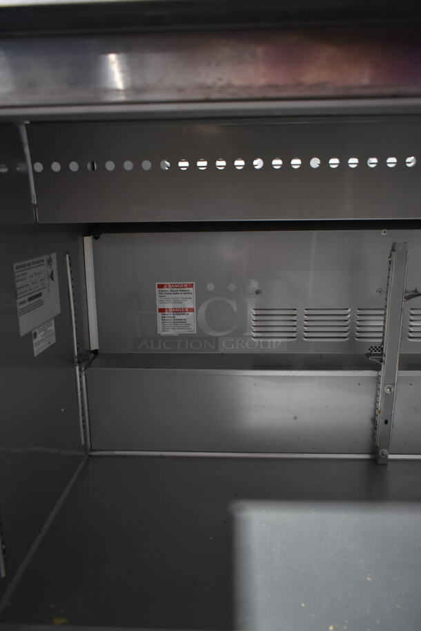 Beverage Air SPE48HC-10 Stainless Steel Commercial Sandwich Salad Prep Table Bain Marie Mega Top on Commercial Casters. 115 Volts, 1 Phase. Tested and Powers On But Does Not Get Cold - Image 6 of 7