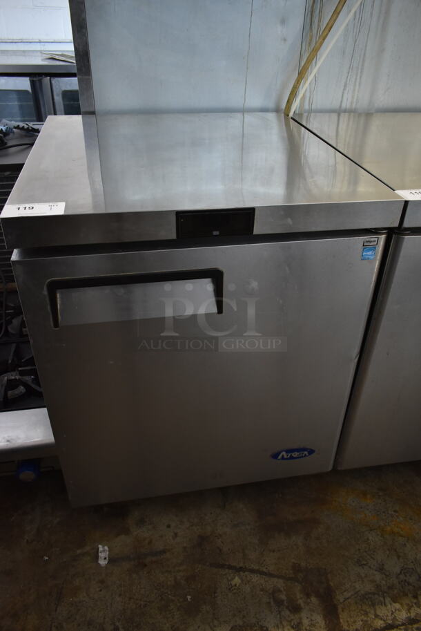 2020 Atosa MGF8401GR Stainless Steel Commercial Undercounter Single Door Cooler on Commercial Casters. 115 Volts, 1 Phase. Tested and Working! - Image 1 of 6