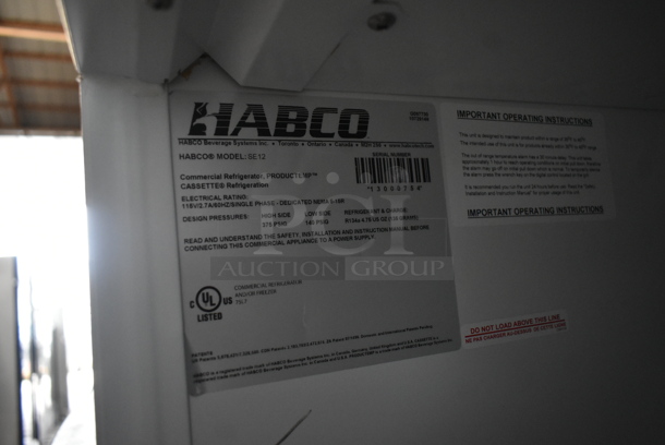 Habco SE12 Metal Commercial Single Door Reach In Cooler Merchandiser w/ Poly Coated Racks. 115 Volts, 1 Phase. Tested and Powers On But Does Not Get Cold - Image 4 of 4