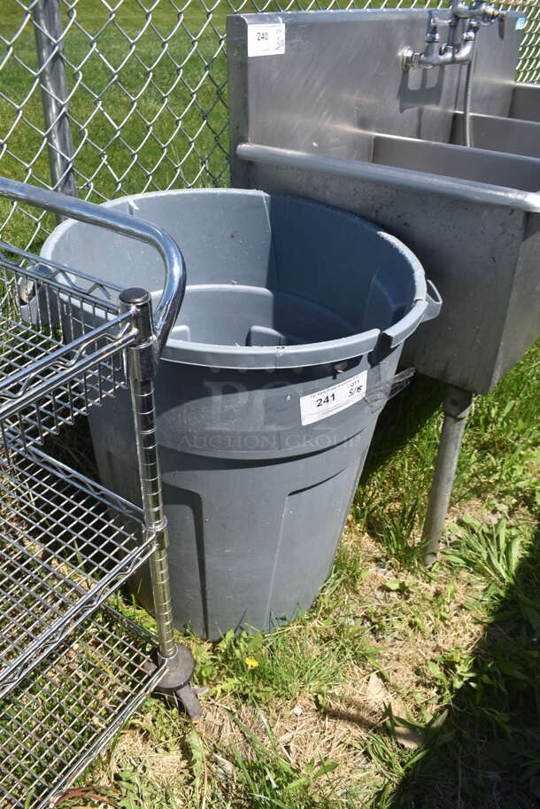Gray Trashcan with Small Black Trashcan Inside - Image 2 of 4