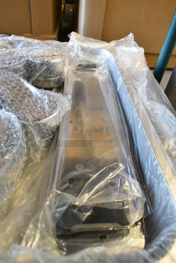 3 BRAND NEW SCRATCH AND DENT! Choice Economy 8 Qt. Full Size Stainless Steel Chafer with Folding Frame. 3 Times Your Bid!  - Image 5 of 6