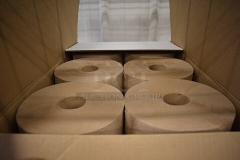 Box of 6 BRAND NEW Amazon Commercial Brown Hard Roll Paper Towels