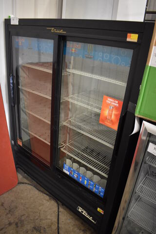 2013 True GDM-41SL-60-LD Metal Commercial 2 Door Cooler Merchandiser w/ Poly Coated Racks. 115 Volts, 1 Phase. 47x21x60. Tested and Powers On But Does Not Get Cold