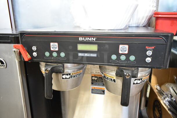 Bunn ICB-TWIN TALL Stainless Steel Commercial Countertop Double Coffee Machine w/ Hot Water Dispenser and 2 Metal Brew Baskets. 120/240 Volts, 1 Phase.  - Image 2 of 8