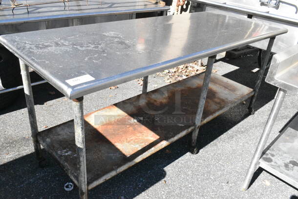 Stainless Steel Table w/ Metal Under Shelf. (out back) - Image 1 of 2