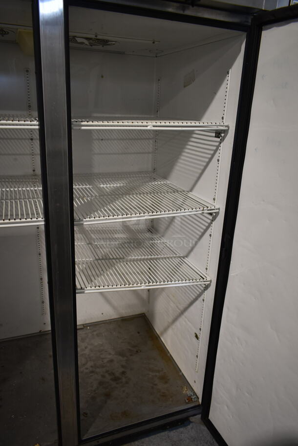 2012 True TG2R-2S ENERGY STAR Stainless Steel Commercial 2 Door Reach In Cooler w/ Poly Coated Racks on Commercial Casters. 115 Volts, 1 Phase. Tested and Working! - Image 8 of 8