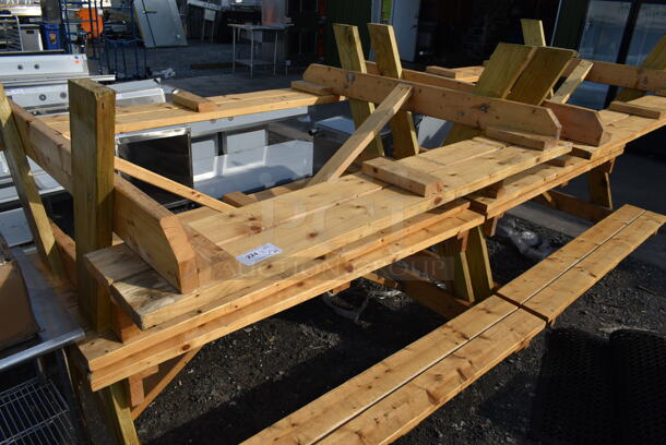 2 Wooden Picnic Tables. 2 Times Your Bid! - Image 3 of 4